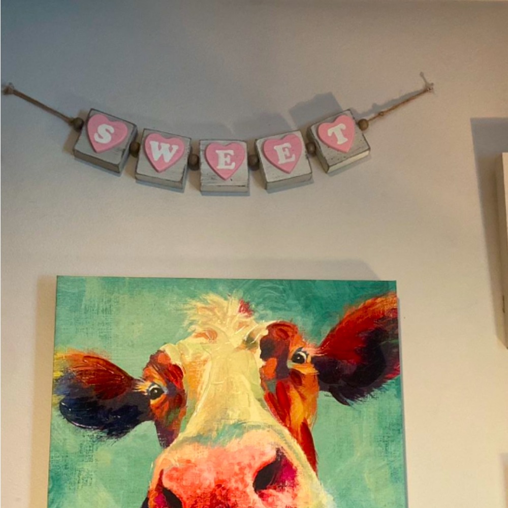 Shabby Chic Valentine 'SWEET' Wooden Heart Garland Bunting